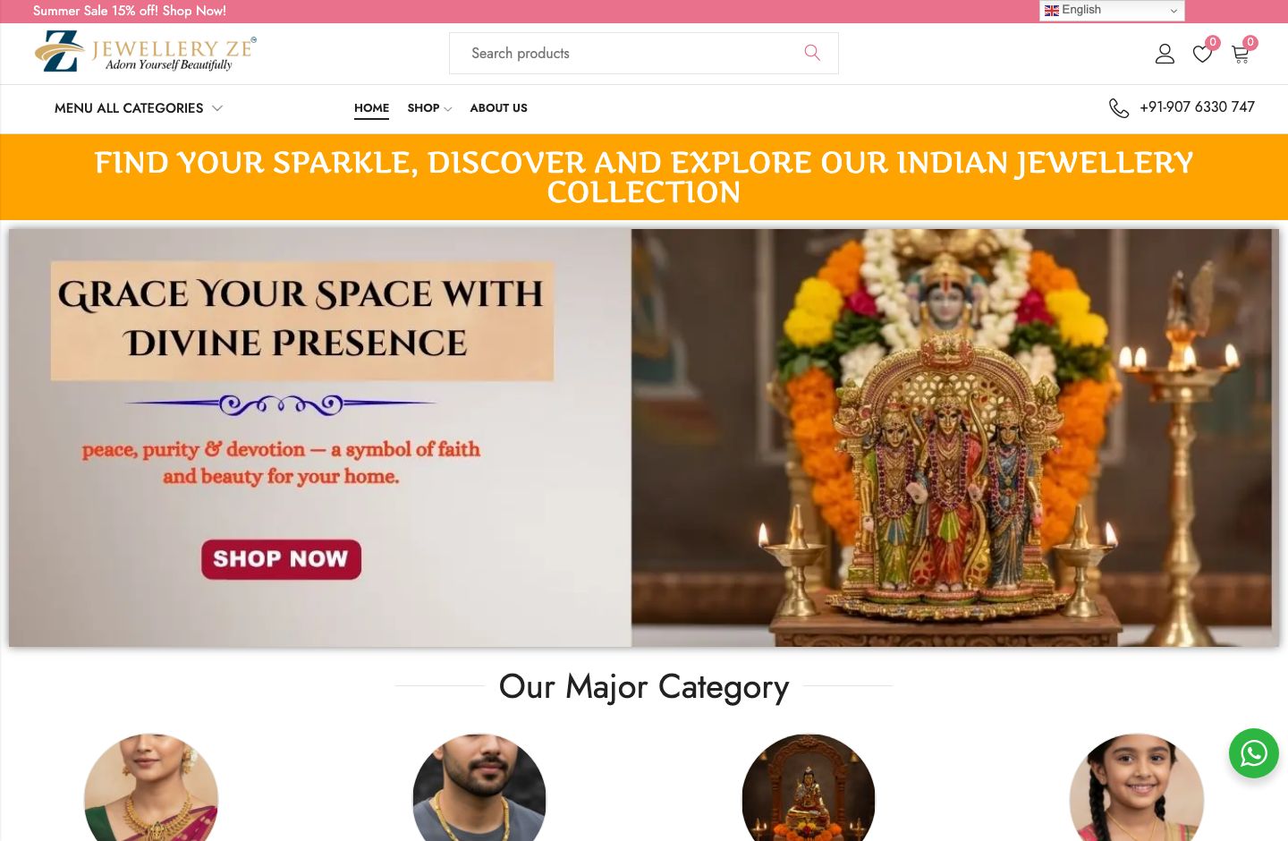 JewelleryZe - Jewellery eCommerce Website desktop view