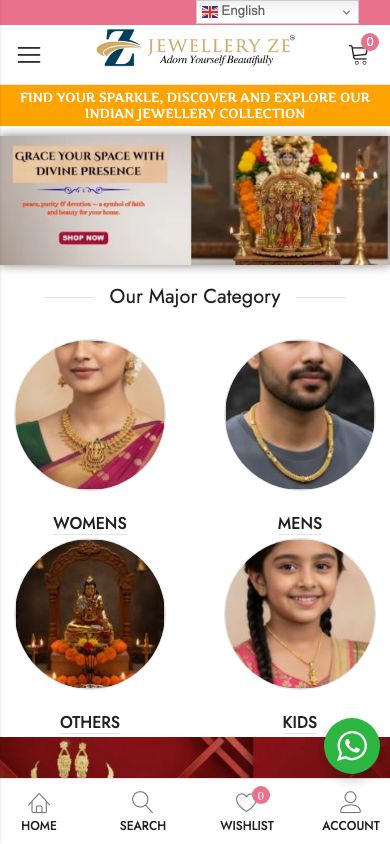 JewelleryZe - Jewellery eCommerce Website mobile view