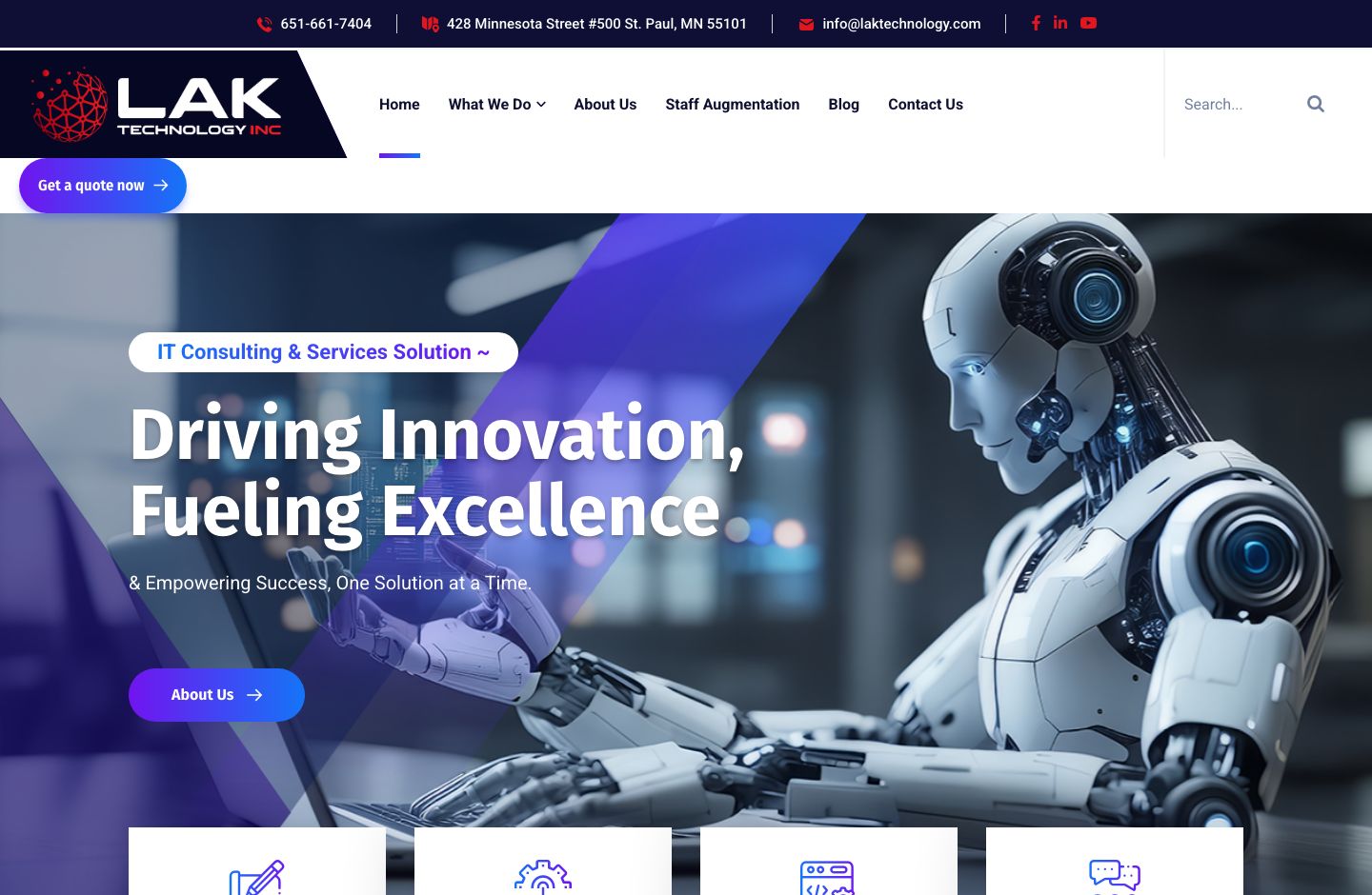 LAK Technology - IT Consulting Website desktop view
