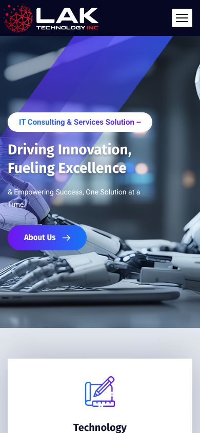 LAK Technology - IT Consulting Website mobile view