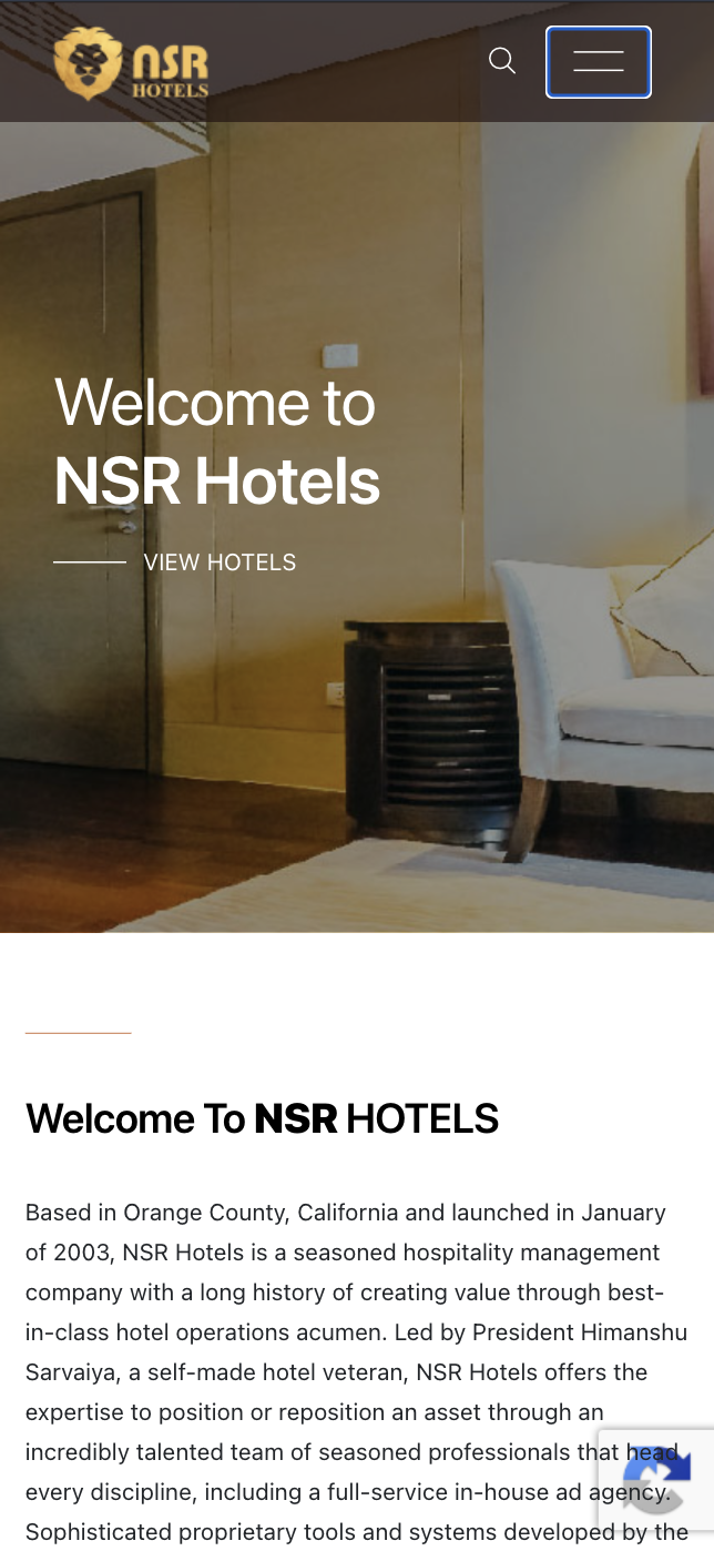 NSR Hotels - Business Email Migration mobile view