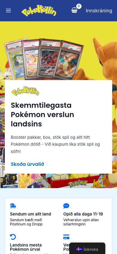 PokeHollin - eCommerce Product Website mobile view