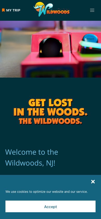 Wildwoods NJ - Tourism & Trip Planning Website mobile view